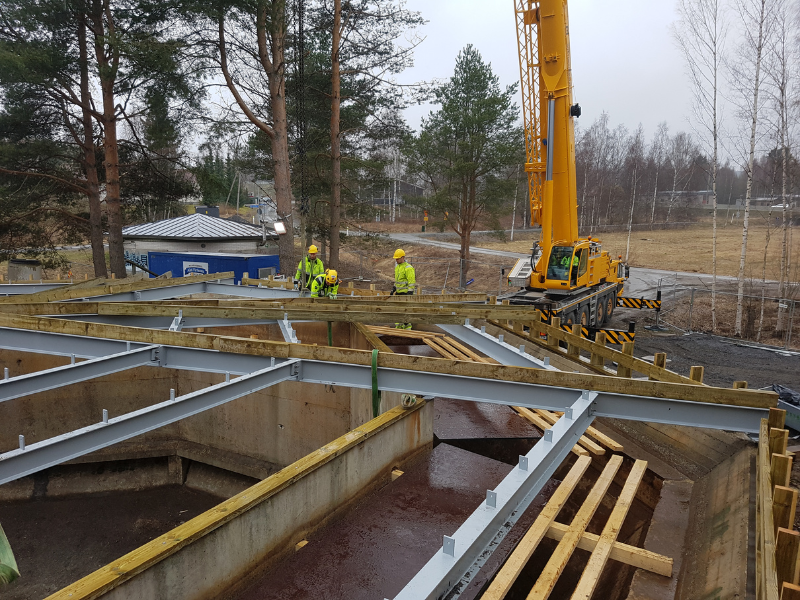 Kankkulan Tasausvesialtaan katon maanrakennustyömaa.